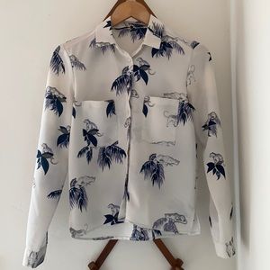 Zara blouse, with panther pattern.